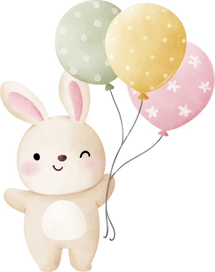 Easter bunny with balloon